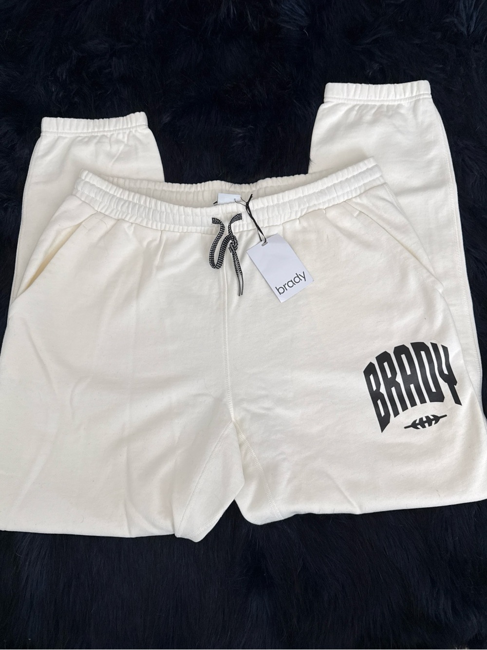 Brady Cream Logo Joggers with Black Print
